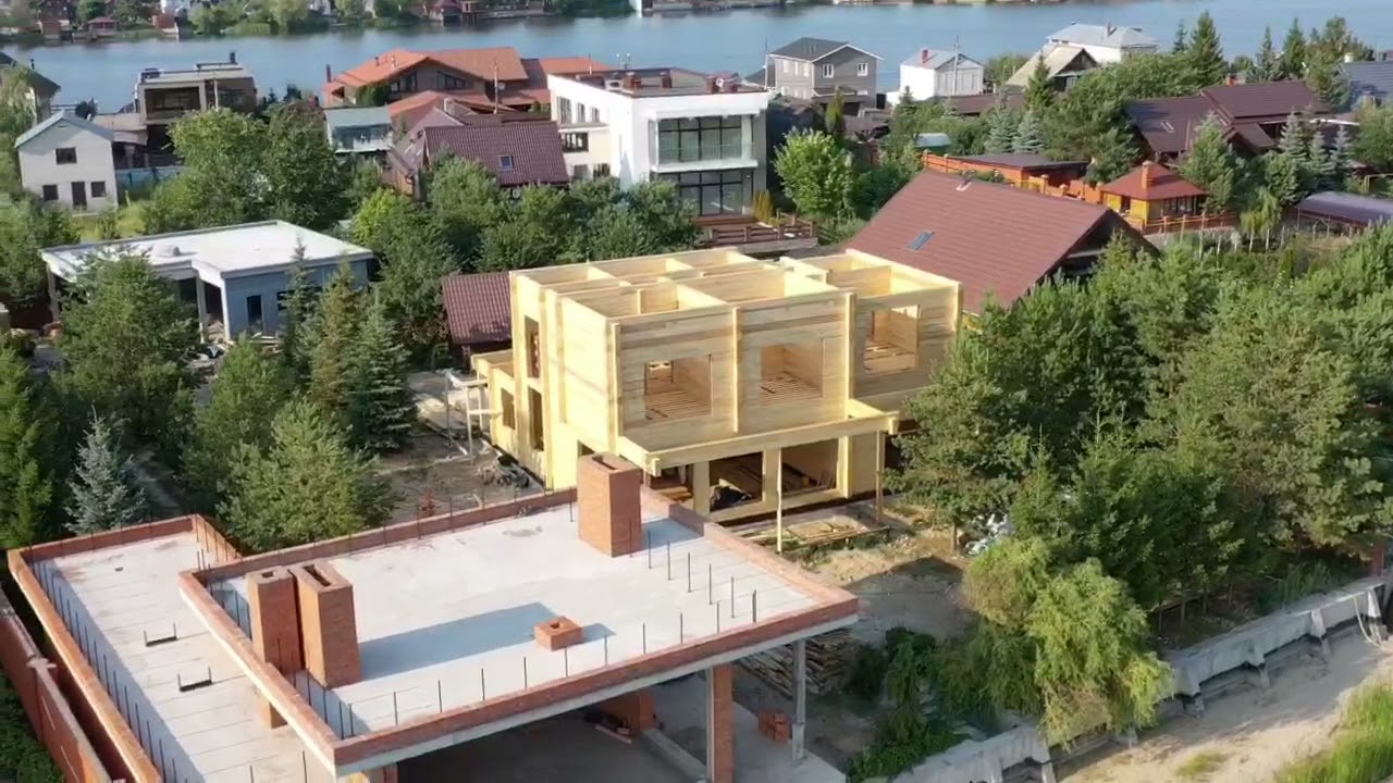 Строительство дома из клееного бруса по проекту 