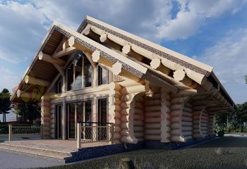 двухэтажный дом из рубленого бревна по проекту Австрия