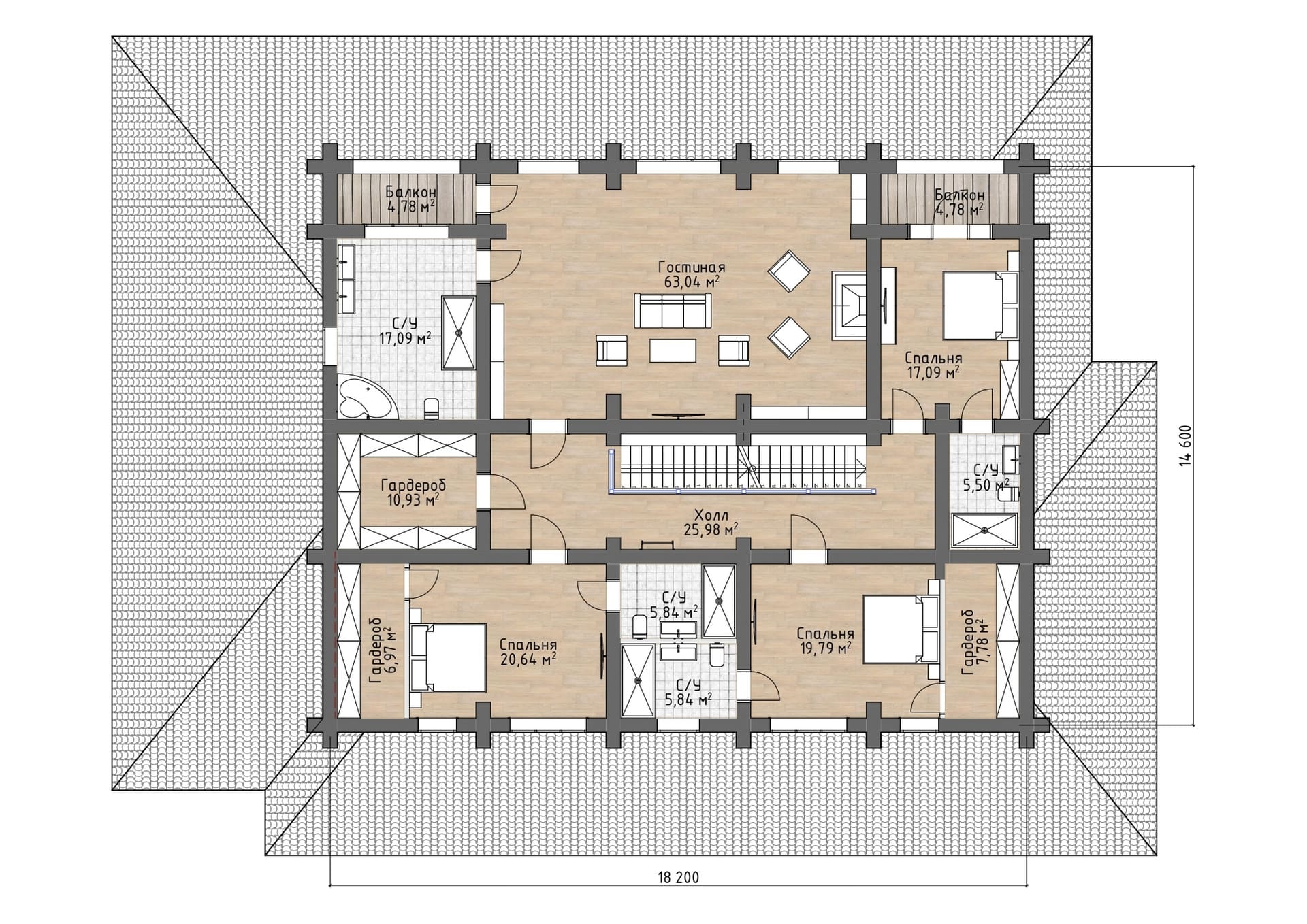 план 2эт. дом по проекту Загорье